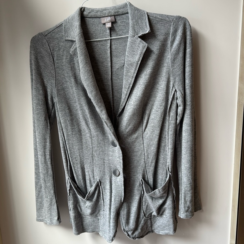 J Jill jersey blazer gray women’s size xs - Picture 2 of 10